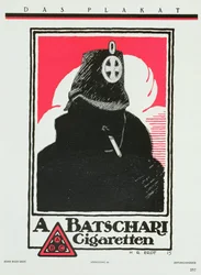 Werbung für A. Batschari Zigaretten, aus „Das Plakat“, einer Sammlung deutscher Plakatkunst, 1915